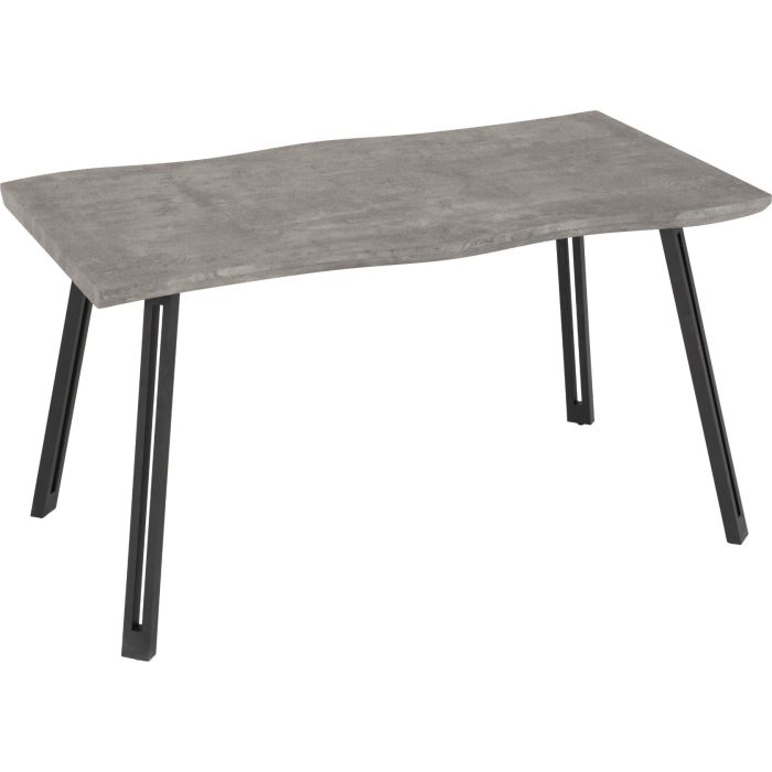 Quebec Wave Edge Dining Table - Concrete Effect Black