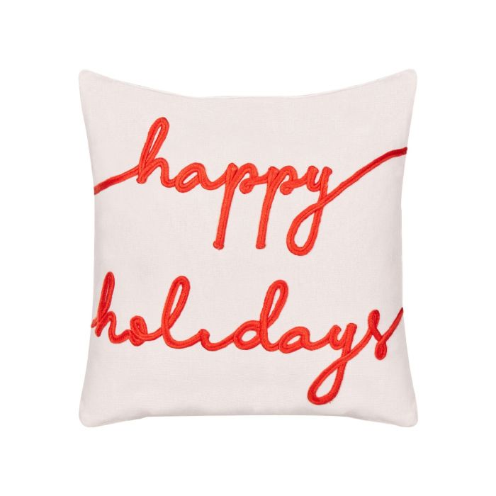 Frostfall Velvet Cushion Christmas Motif 45 x 45 cm - White