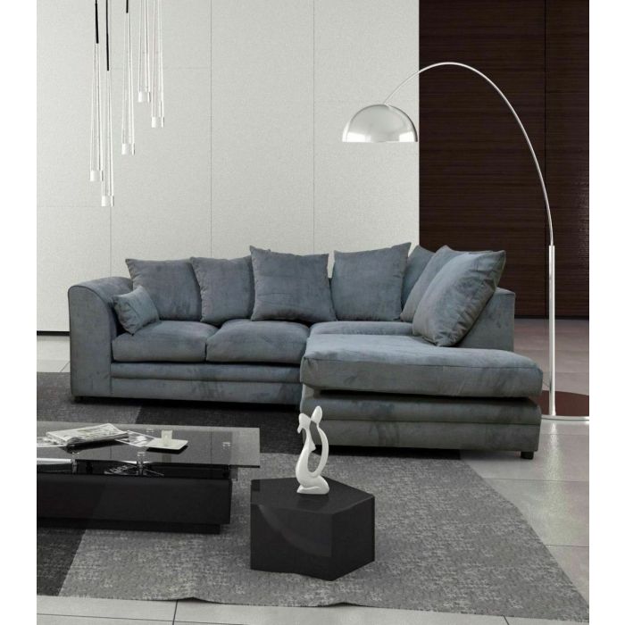 CASPER Fabric 4 Seater L Shaped - Right Hand Facing Corner Sofa - Grey