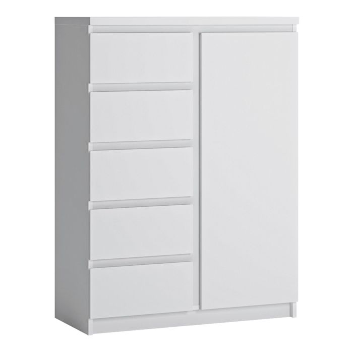 White Chest of Drawers - FABIA Medium Chest 5 Drawers