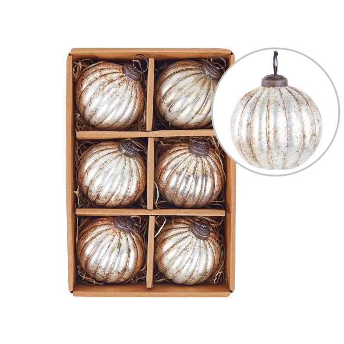 Ivoire Christmas Baubles Set of 6 - Silver