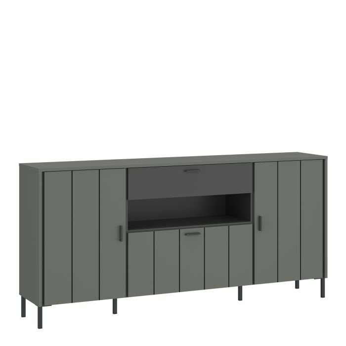 Sideboard - ARUNDEL 2 Door 1 Flap 1 Drawer Sideboard Green and Grey 173.2cm