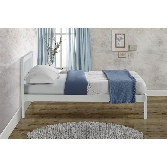 Birlea Denver Low End Wood White Bed Frame - Small Double 4ft