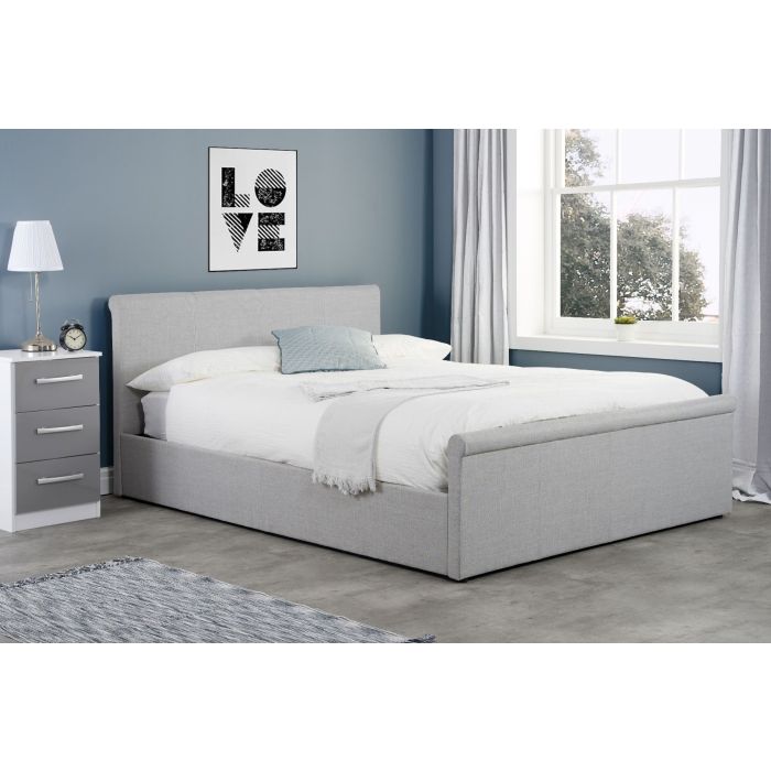 Birlea Stratus Grey Fabric Ottoman Bed - Double 4ft6