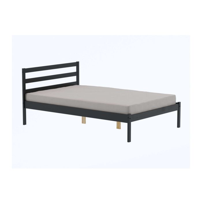 Black Finish Solid Pine Wood Frame - Small Double 4ft