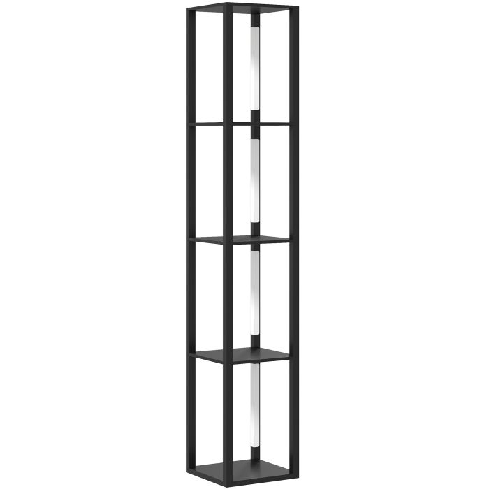 HERON LED Floor Lamp with Shelves Dimmable Modern Standing Lamp Black