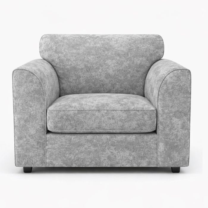 LORVANI Fabric Armchair - Light Grey