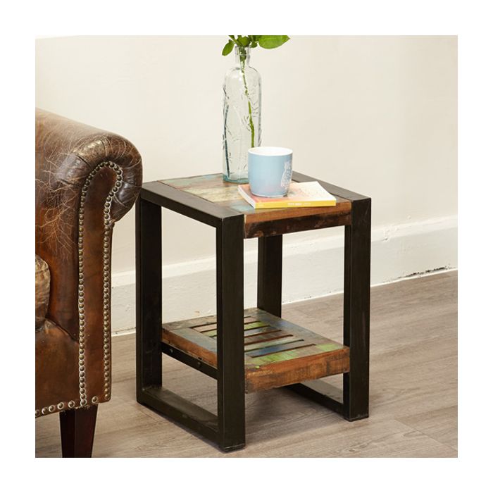 Laura Urban Edge Low Height Lamp Table - Natural Wood