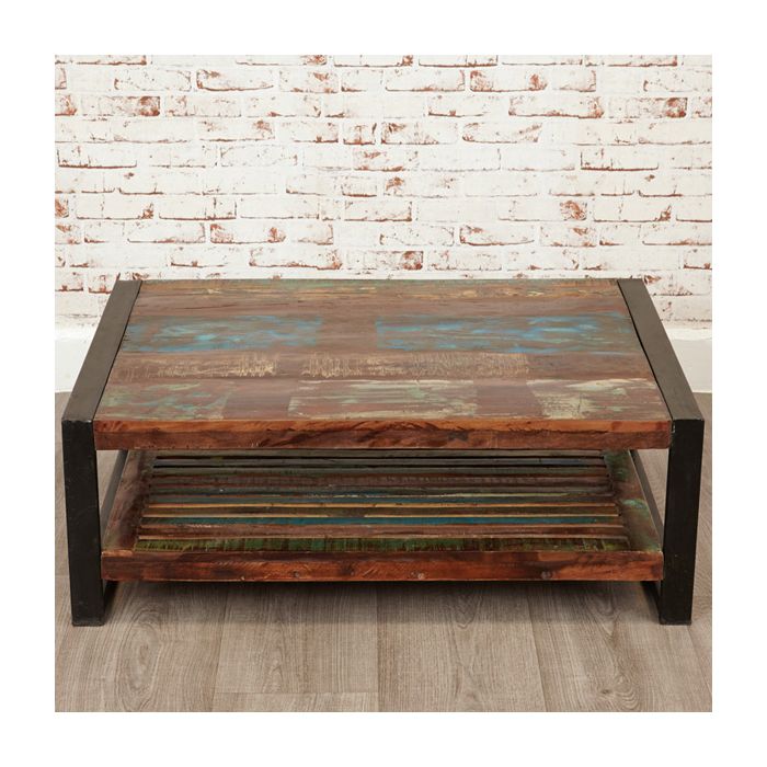 Laura Urban Edge Rectangular Coffee Table - Natural Wood