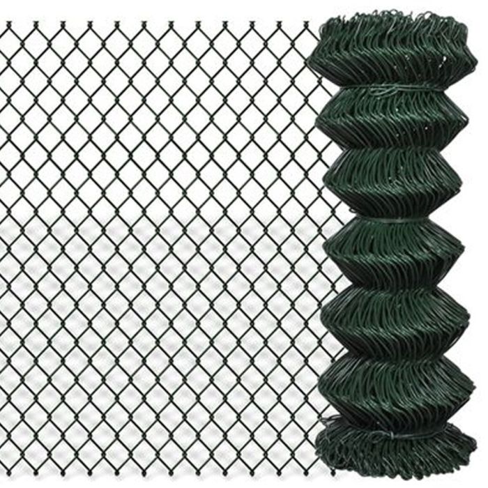 Chain Link Fence Steel 1x25 m Green