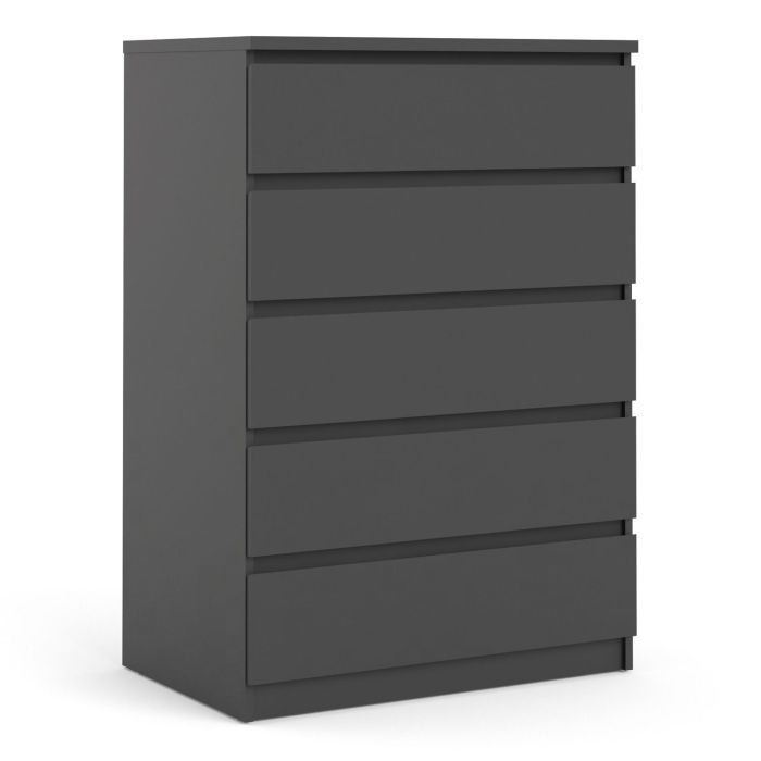 Black Chest of Drawers - NANAIMO Medium Chest 5 Drawers