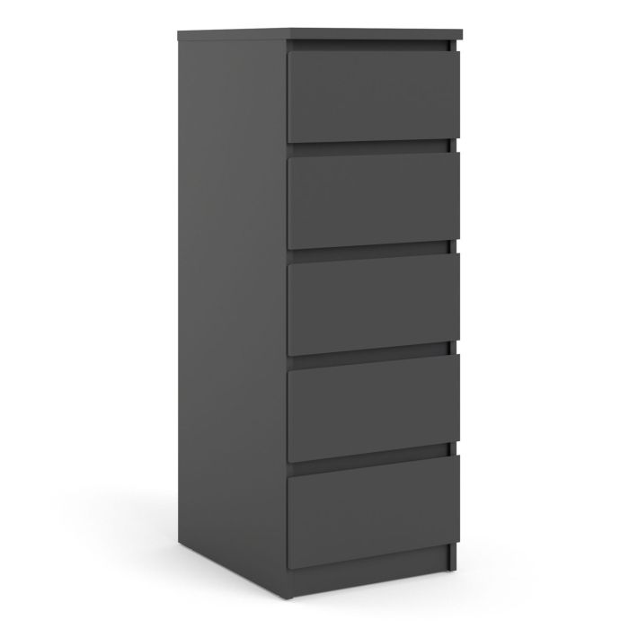 Black Chest of Drawers - NANAIMO Tallboy Medium Chest 5 Drawers