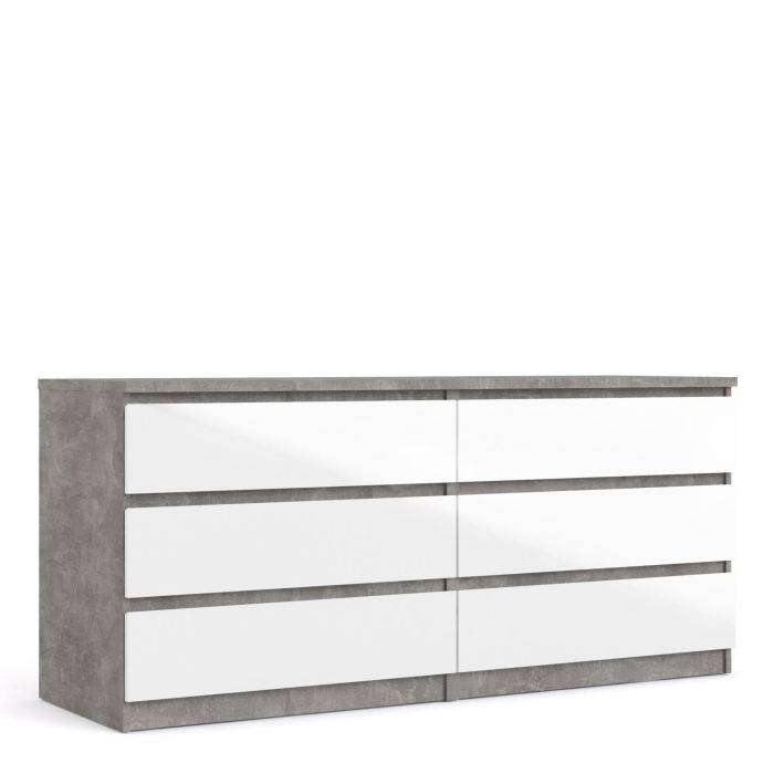 Grey Chest of Drawers - NANAIMO Extra Large Chest 6 Drawers
