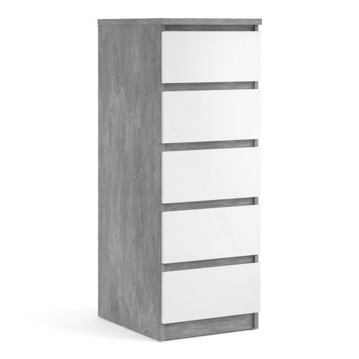 Grey Chest of Drawers - NANAIMO Tallboy Medium Chest 5 Drawers