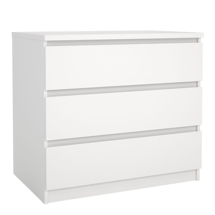 NANAIMO White Chest of Drawers - Medium-sized, 3 Drawers