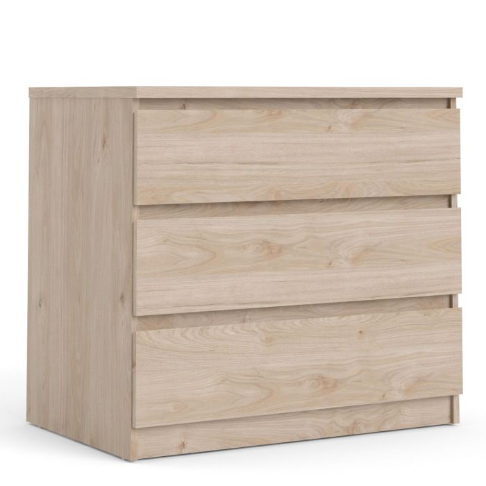 Oak Finish Chest of Drawers - NANAIMO Medium Chest 3 Drawers