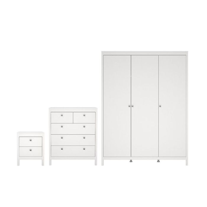 MEMPHIS 3 Door Wardrobe Set 3 Piece - White