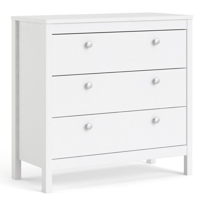 White Chest of Drawers - MEMPHIS Medium Chest 3 Drawers