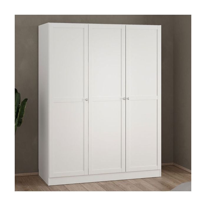 MANFRED 3 Door Wardrobe White - 147cm