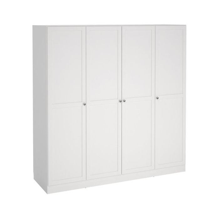 MANFRED 4 Door Wardrobe White - 195.5cm