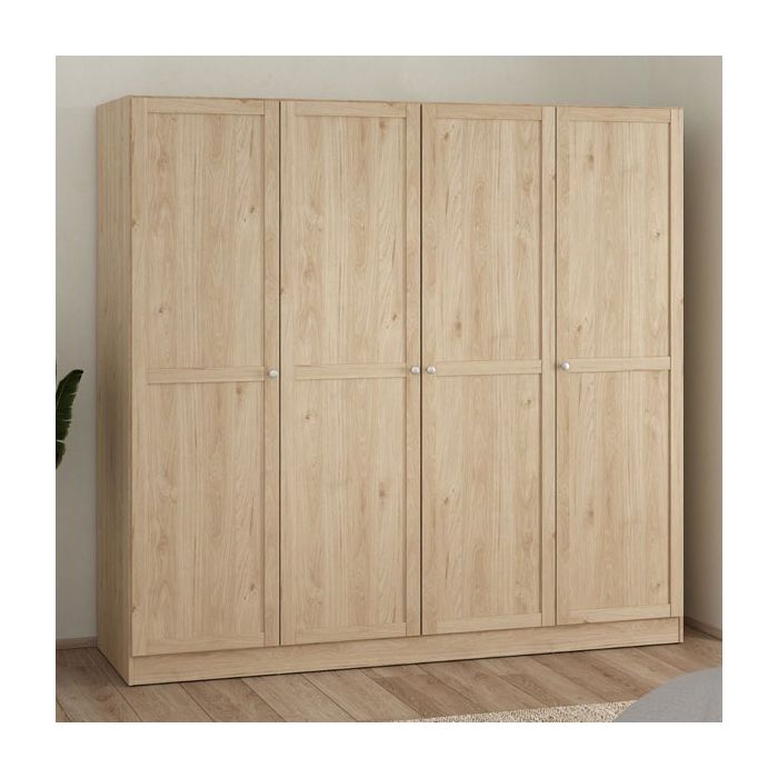 MANFRED 4 Door Wardrobe Light Oak - 195.5cm