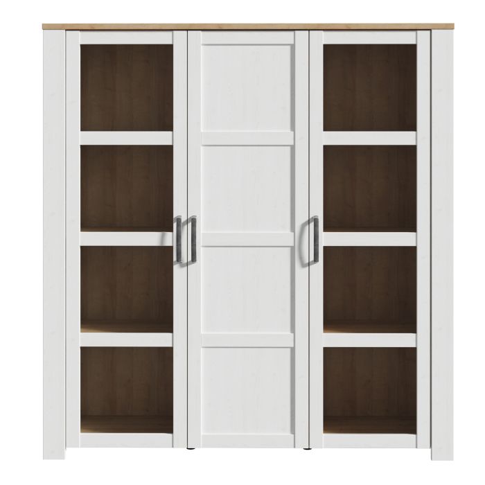 Display Cabinet - BOHOL Cabinet 4x LED Lights Riviera Oak and White 151.1cm