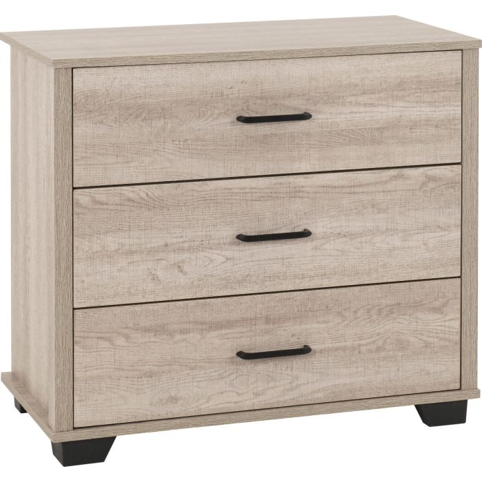 Oak Finish Chest of Drawers - OLDBURY Medium Chest 3 Drawers
