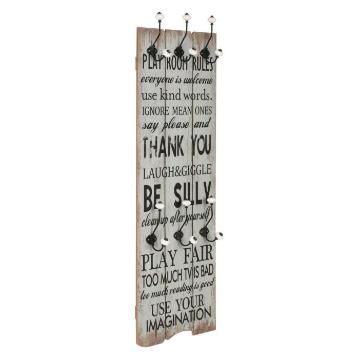 Wall-mounted Coat Rack with 6 Hooks 120x40 cm