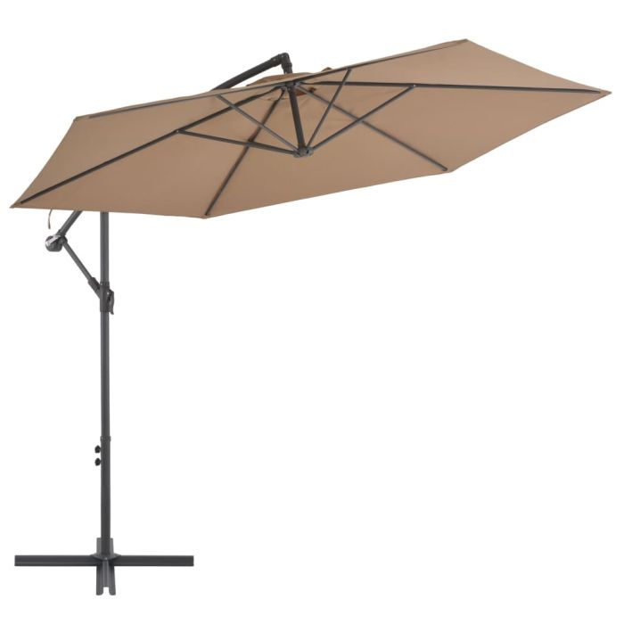 Cantilever Umbrella with Aluminium Pole 300 cm Taupe