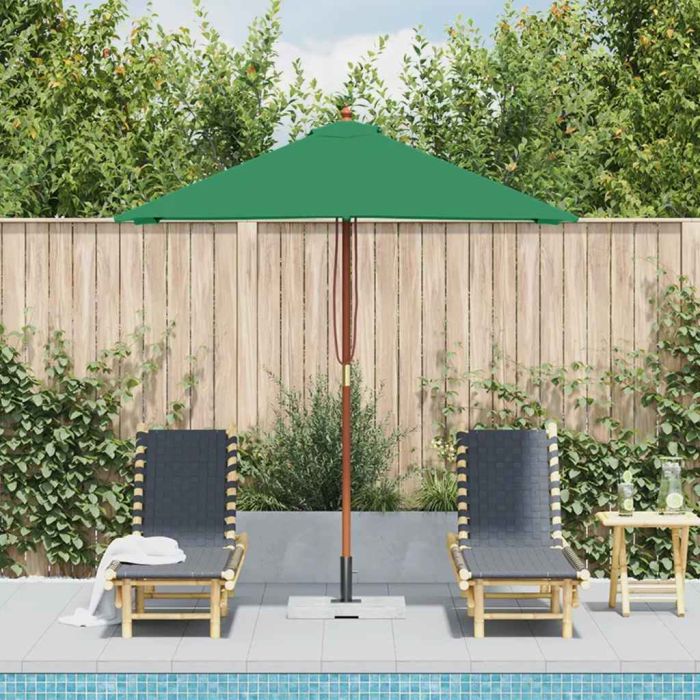 MERGLEN Garden Parasol with Pole 150x200 cm Wooden - Green