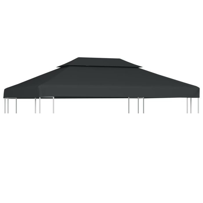 2-Tier Gazebo Top Cover 310 g/m2 4x3 m Anthracite