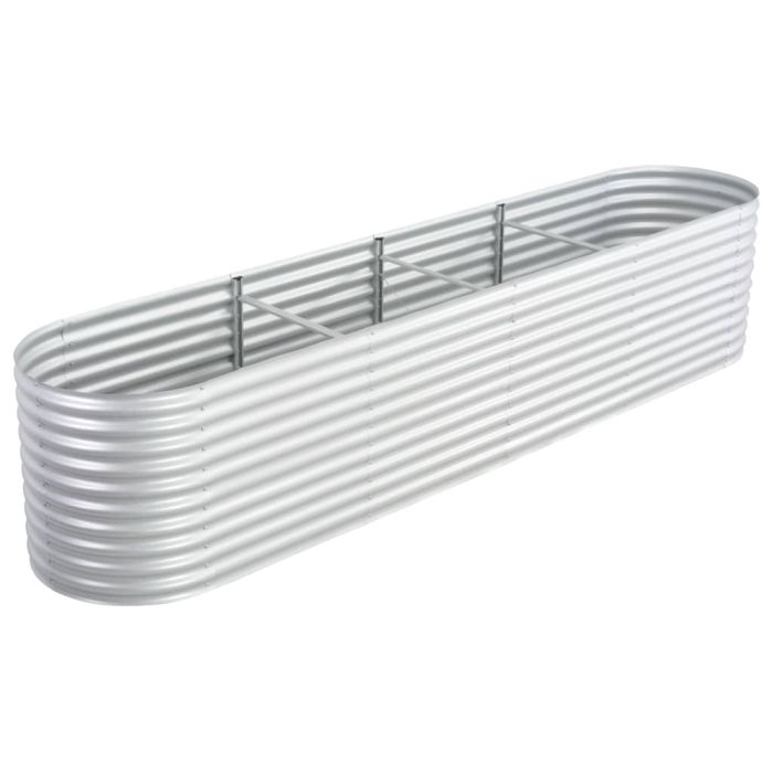 Garden Raised Bed 400x80x81 cm Galvanised Steel Silver