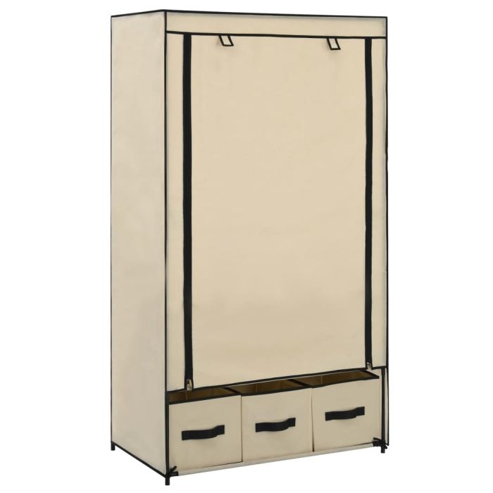 Wardrobe Cream 87x49x159cm Fabric