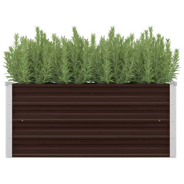 Garden Raised Bed Brown 100x40x45 cm Galvanised Steel