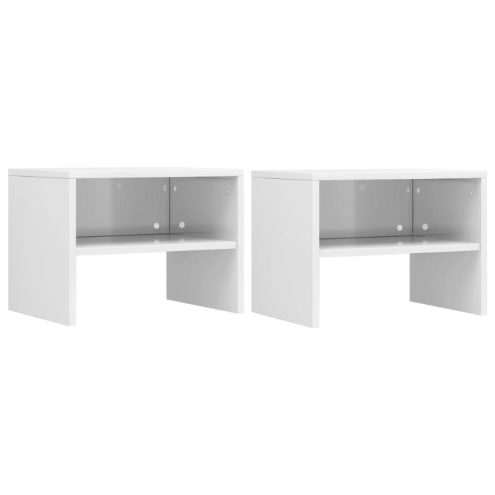 Bedside Cabinets 2 pcs High Gloss White 40x30x30cm Engineered Wood - Nevis