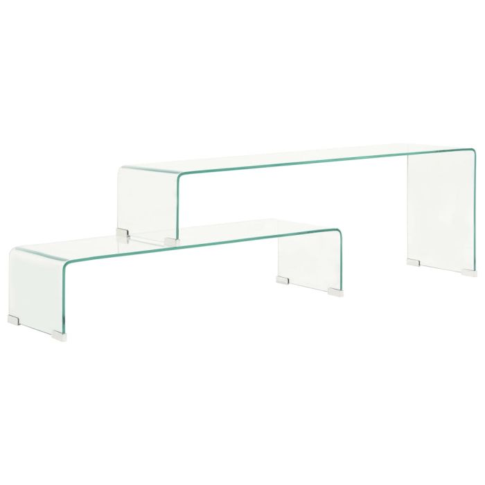 2 Piece Coffee Table Set 90x30x20/110x30x40 cm Tempered Glass