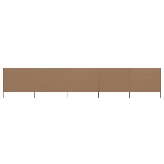 5-panel Wind Screen Fabric 600x80 cm Taupe