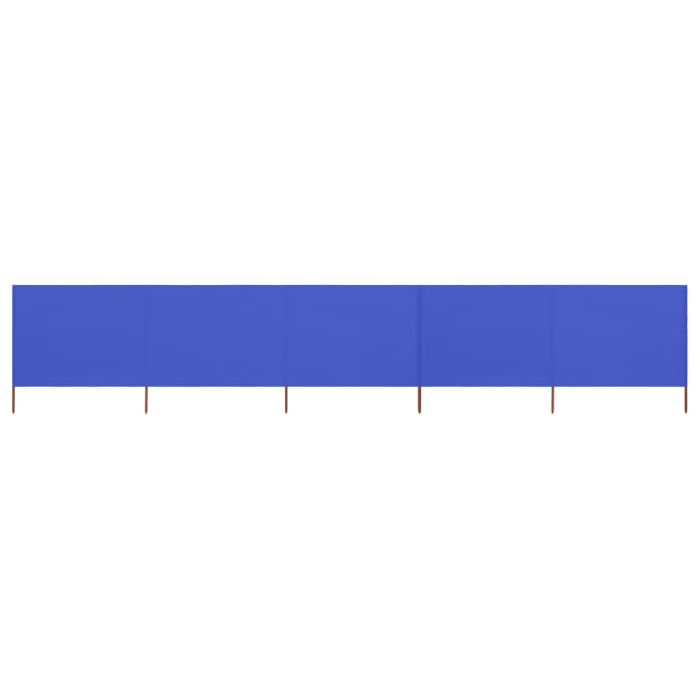 5-panel Wind Screen Fabric 600x80 cm Azure Blue