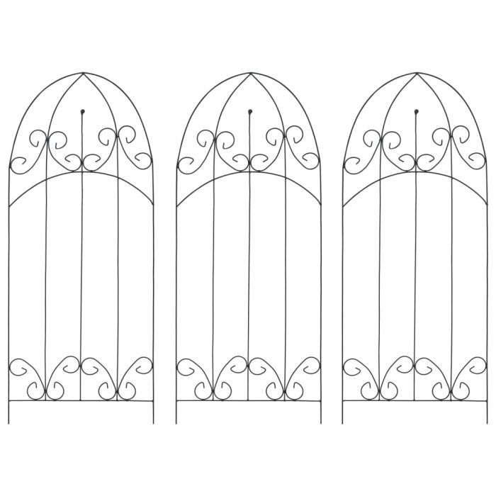 Plant Climbing Racks 3 pcs Black 40x100 cm Iron