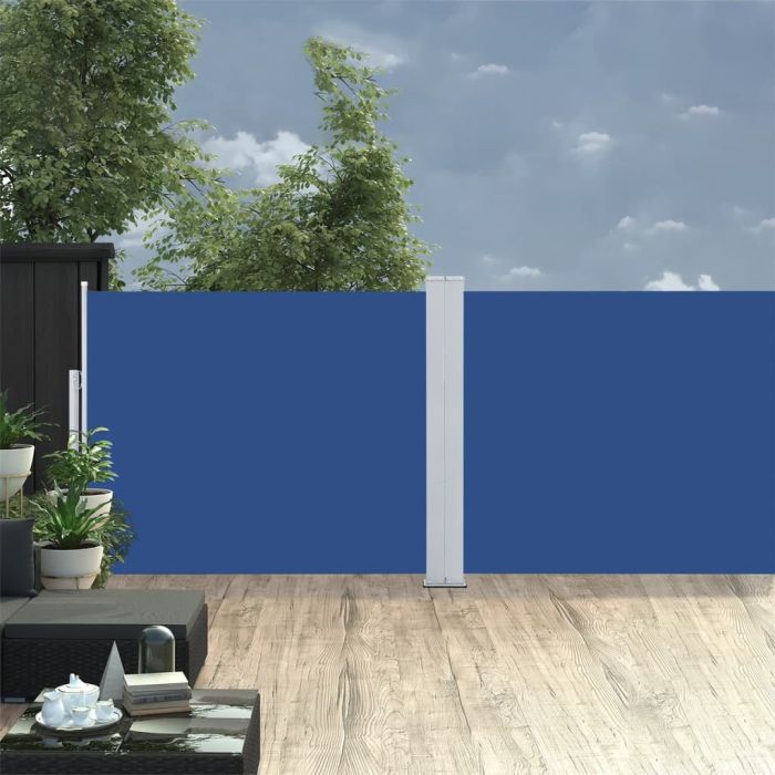 Retractable Side Awning Blue 140x1000 cm