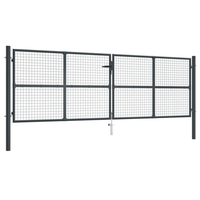 High Quality Mesh Garden Gate Galvanised Steel 400x175cm Grey