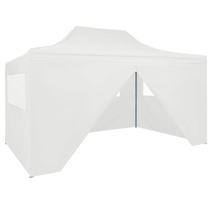 Professional Folding Party Tent with 4 Sidewalls 3x4 m Steel White