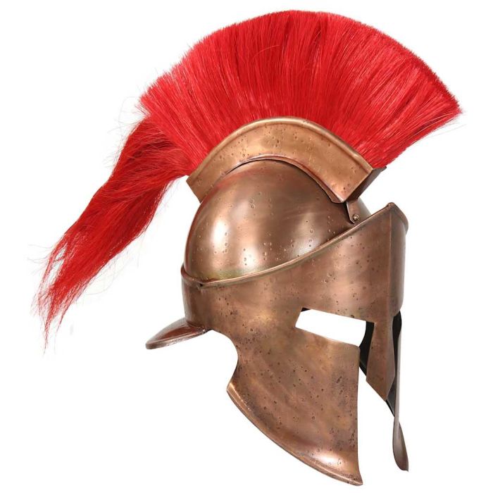 LARP Greek Warrior Helmet Replica - Antique Copper Steel Halloween Costume Prop