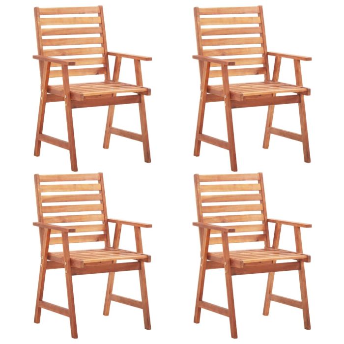 Outdoor Dining Chairs 4 Pieces Solid Acacia Wood