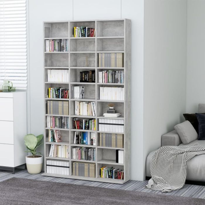 CD Cabinet Concrete Grey 102x16x177.5 cm Engineered Wood