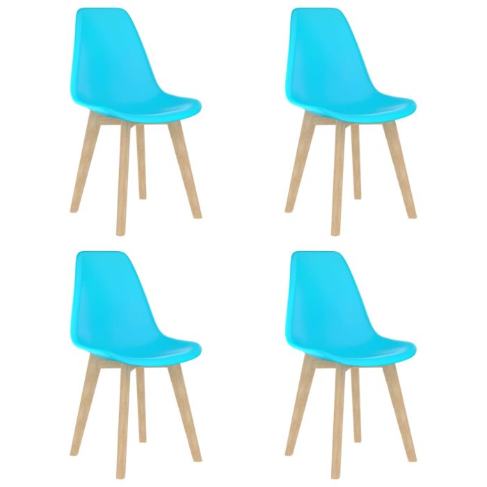 Dining Chairs 4 pcs Blue Plastic