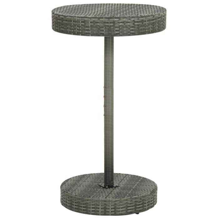 Garden Table Grey 60.5x106 cm Poly Rattan