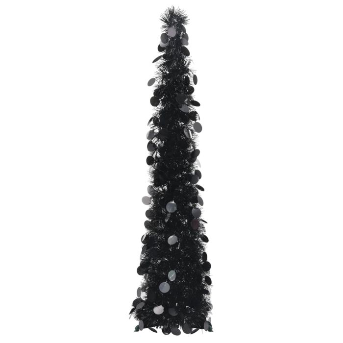 HIVORA Pop-up Artificial Christmas Tree Black 120 cm PET