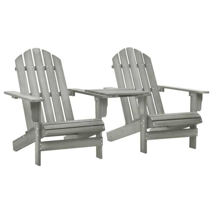 Garden Adirondack Chair Solid Fir Wood Grey