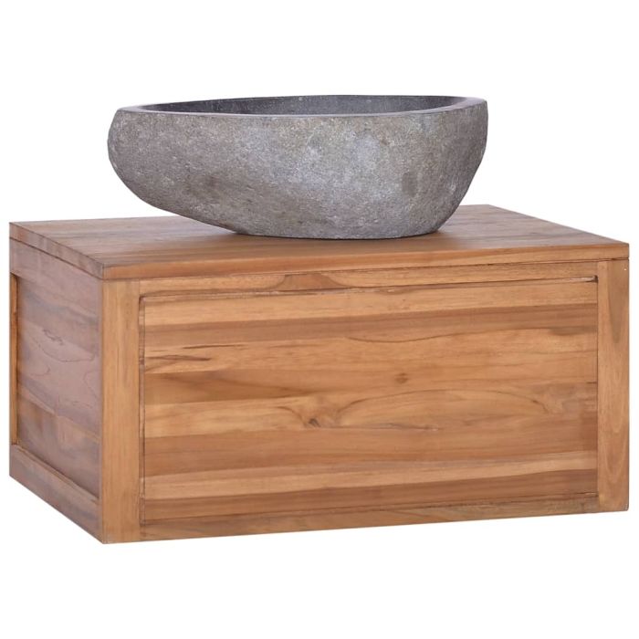 Wall-mounted Bathroom Cabinet 60x45x30 cm Solid Teak Wood